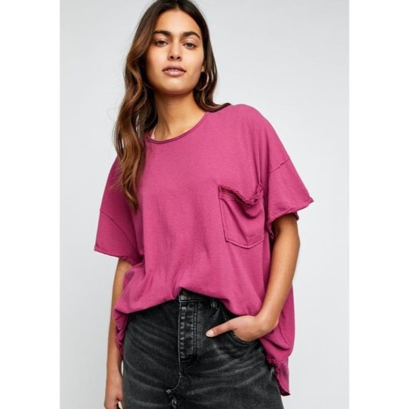 Free People Tops - Free People Take it Easy Tee in Plum Lily S